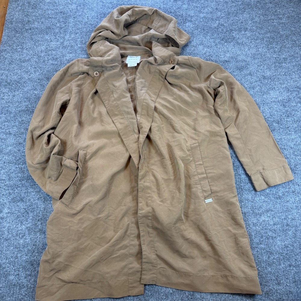 RVCA Hooded Duster Jacket Modal Blend Brown Tan Size Medium M Minimalist Utility
